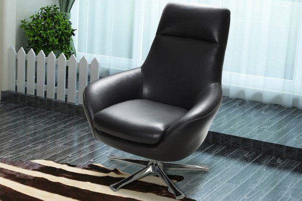 Savona Single Swivel Chair, Full Belgium Leather