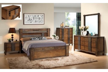 Ironbark Solid Rubber Wood Bedroom Suite -Queen and King