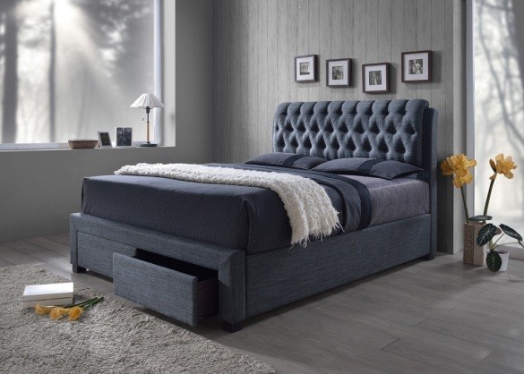BYRON Full Upholstered Bed with Storage